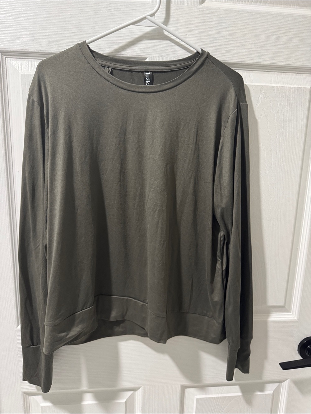 lukka Olive Green Crewneck Top